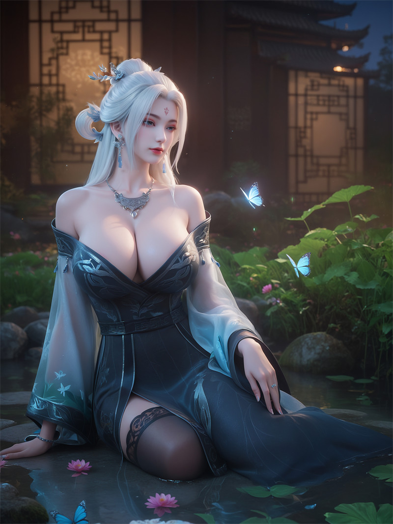 图片[1]-[第893期] [诛仙] [小白 · 系列] 黑丝吊带 [61P]-晚漫-共享AI国漫精致绘画AI高清视频