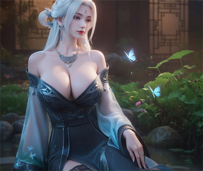 [893]精致AI绘画-诛仙-小白-黑丝吊带-晚漫-共享AI国漫精致绘画AI高清视频