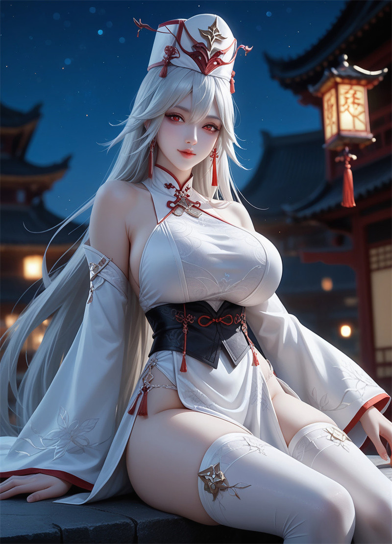 图片[3]-[第1094期] [画江湖之不良人] [白无常 · 系列] 白丝巨乳 [105P]-晚漫-共享AI国漫精致绘画AI高清视频