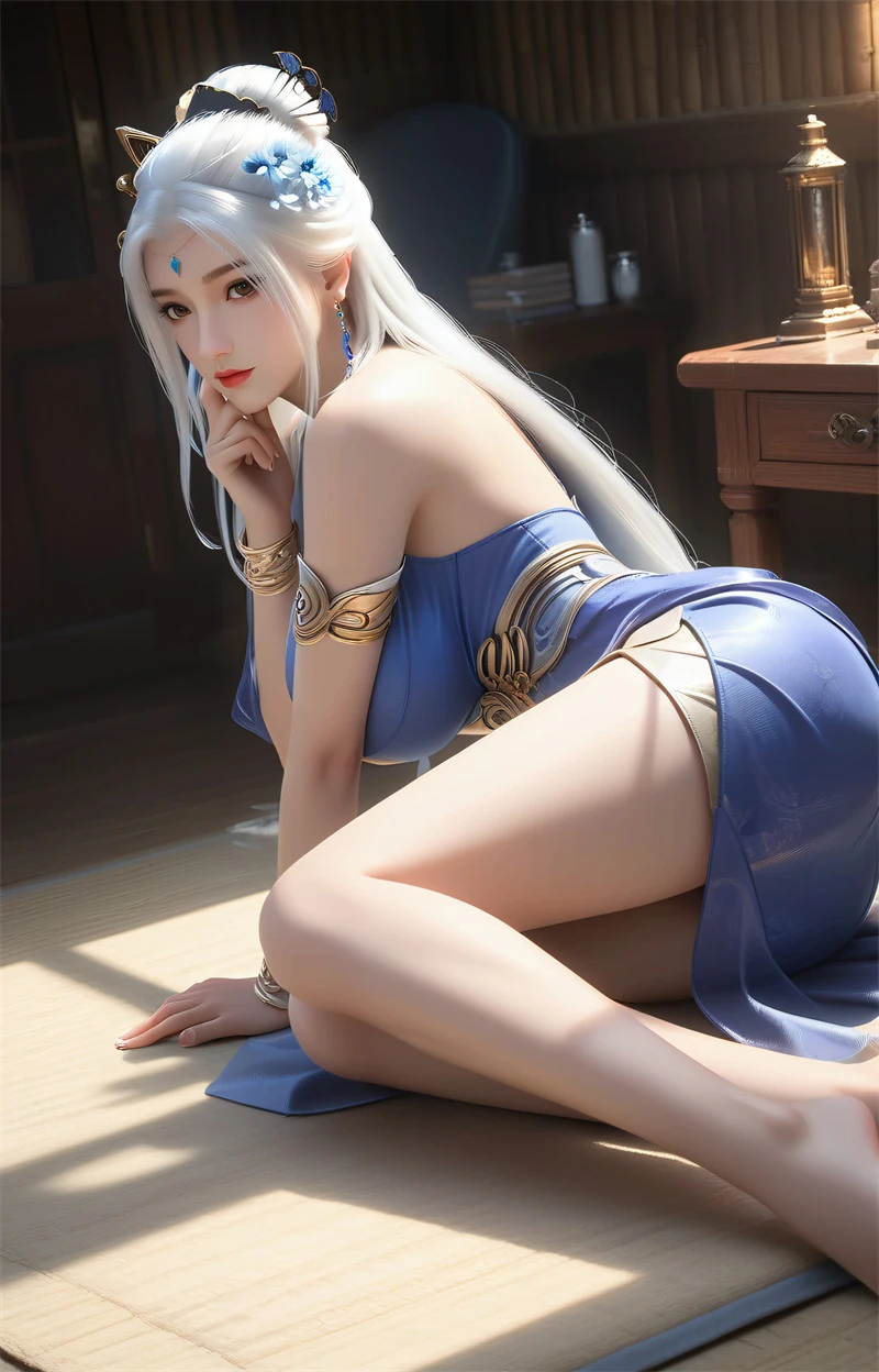 [第1382期-仙武帝尊-楚萱儿] 银发美女-晚漫-共享AI国漫精致绘画AI高清视频