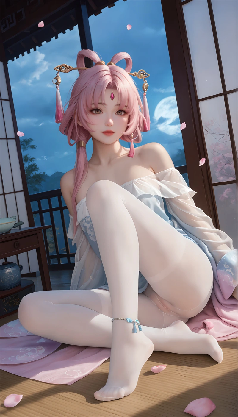 [1554]精致AI绘画-星穹铁道-符玄-俏皮白丝-晚漫-共享AI国漫精致绘画AI高清视频