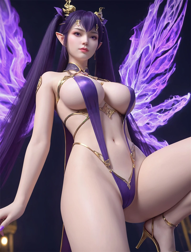 [1555]精致AI绘画-斗破苍穹-紫妍-成年吊袜带-晚漫-共享AI国漫精致绘画AI高清视频