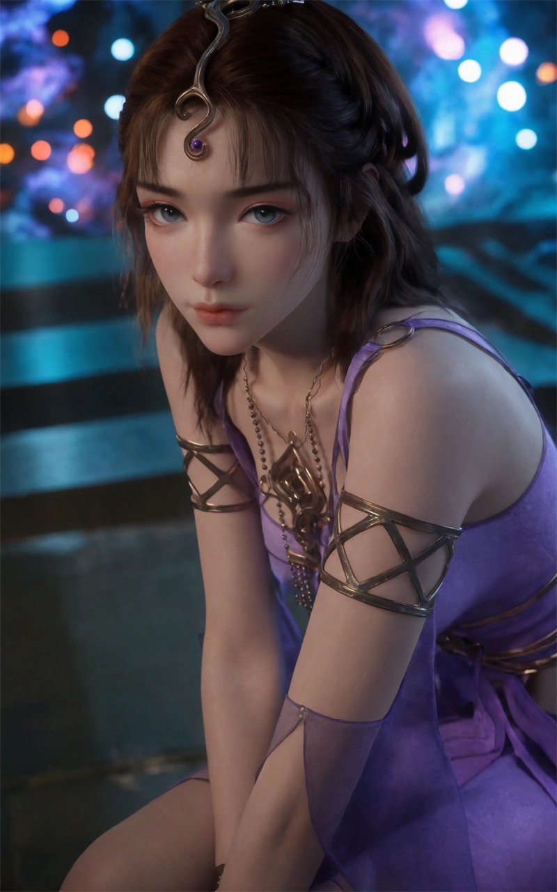 [1605]精致AI绘画-凡人修仙传-文思月-俏皮紫色长裙-晚漫-共享AI国漫精致绘画AI高清视频