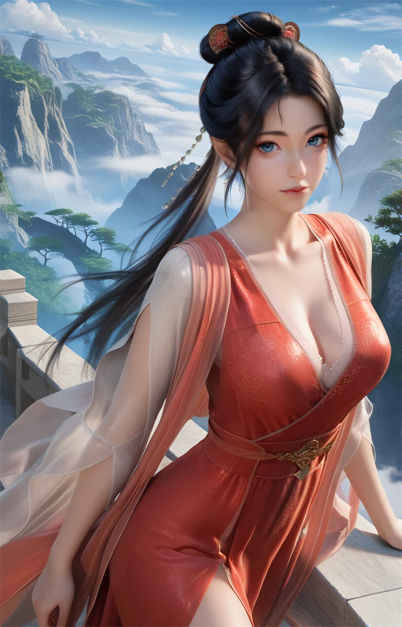 [1654]精致AI绘画-凡人修仙传-慕沛灵-性感长裙巨大-晚漫-共享AI国漫精致绘画AI高清视频