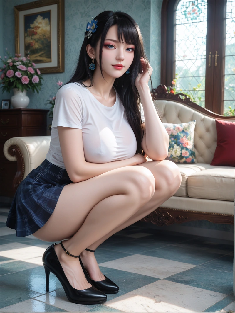 [1594]精致AI绘画-爆爆短裙学妹 [61P]-晚漫-共享AI国漫精致绘画AI高清视频