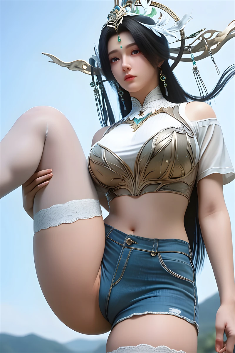 图片[3]-[1633]精致AI绘画-完美世界-柳神-紧致牛仔裤-晚漫-共享AI国漫精致绘画AI高清视频