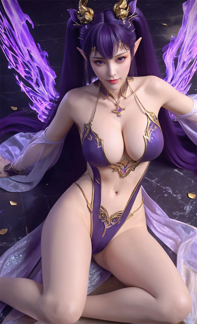 图片[3]-[1555]精致AI绘画-斗破苍穹-紫妍-成年吊袜带-晚漫-共享AI国漫精致绘画AI高清视频