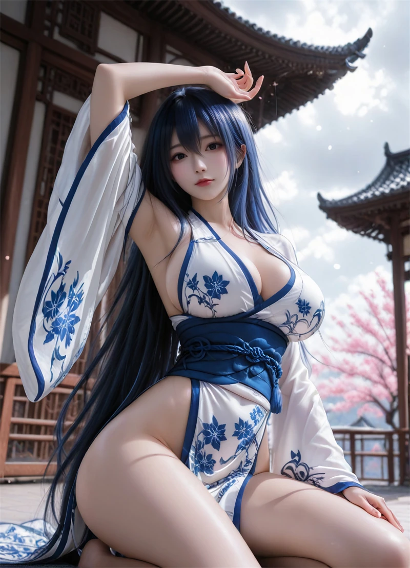 [1762]精致AI绘画-偷星九月天-沧月-长袍紧致翘臀-晚漫-共享AI国漫精致绘画AI高清视频