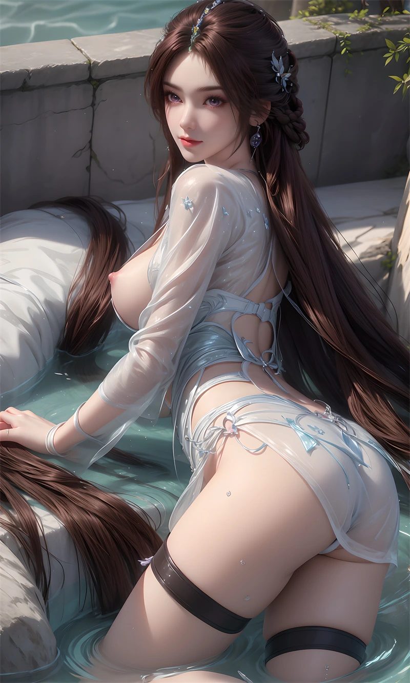 图片[3]-[1548]精致AI绘画-完美世界-叶倾仙-室外好身材-晚漫-共享AI国漫精致绘画AI高清视频