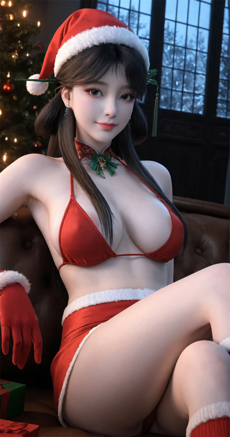 [1866]精致AI绘画-玄界之门-钟秀-情趣圣诞帽-晚漫-共享AI国漫精致绘画AI高清视频