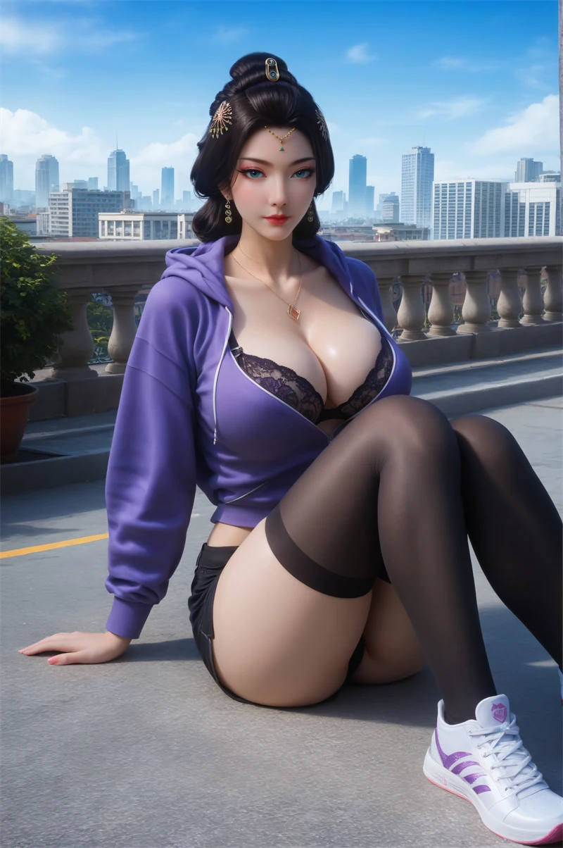 图片[3]-[1797]精致AI绘画-凡人修仙传-范静梅-健身服黑丝-晚漫-共享AI国漫精致绘画AI高清视频