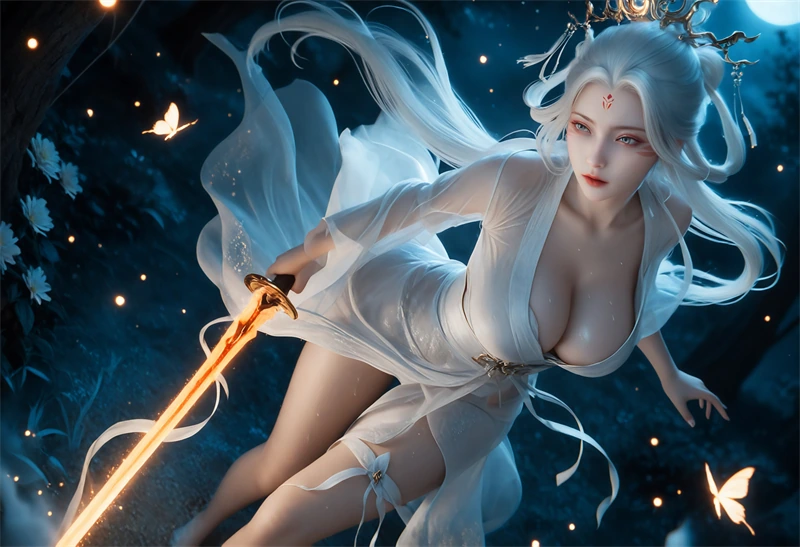 [1870]精致AI绘画-诛仙-小白-大长腿翘臀-晚漫-共享AI国漫精致绘画AI高清视频