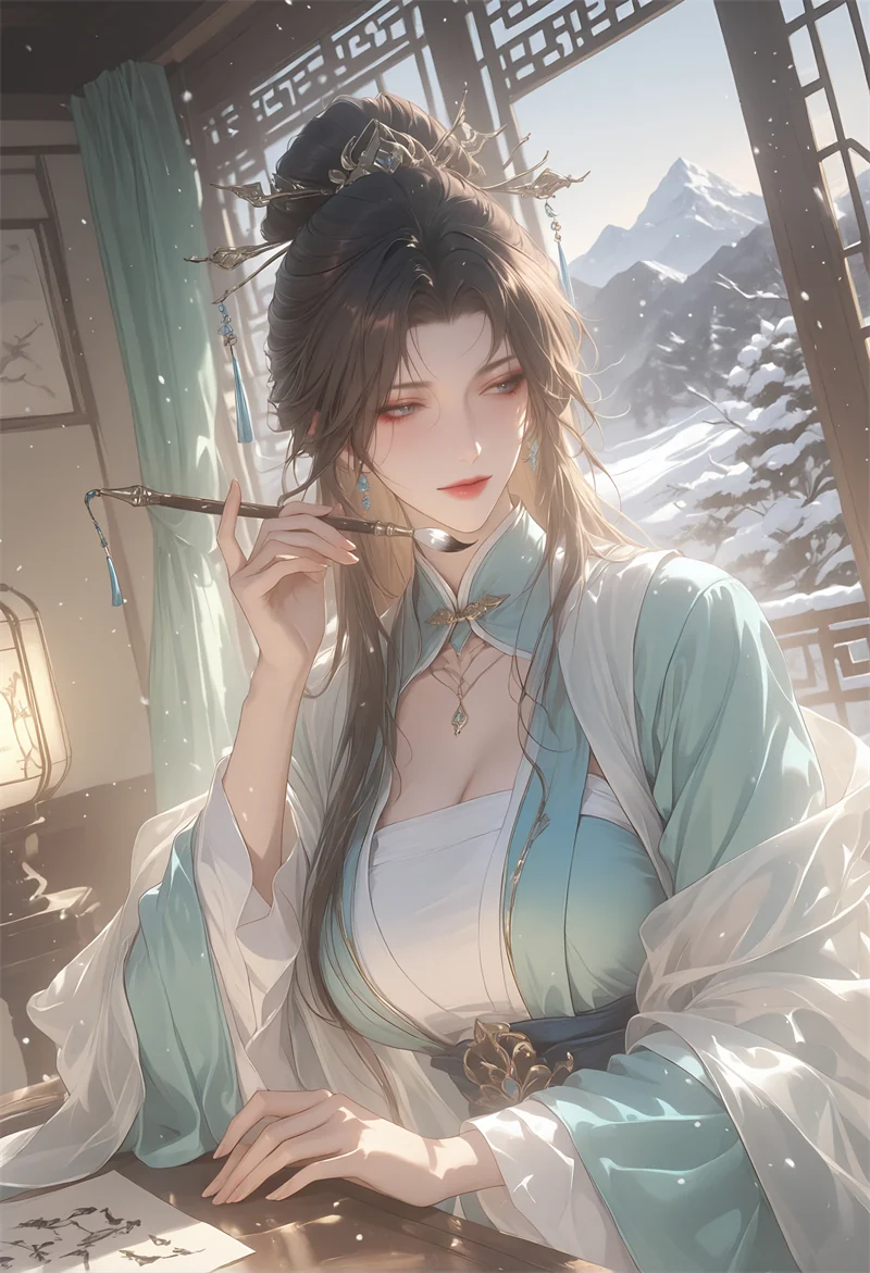 [97话-江东小乔之美人书道][66P]-晚漫-共享AI国漫精致绘画AI高清视频