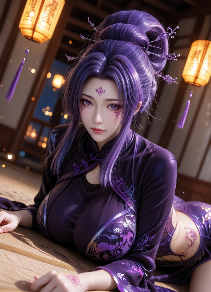 图片[2]-[1989]精致AI绘画-天行九歌-紫女-巨乳制服-晚漫-共享AI国漫精致绘画AI高清视频