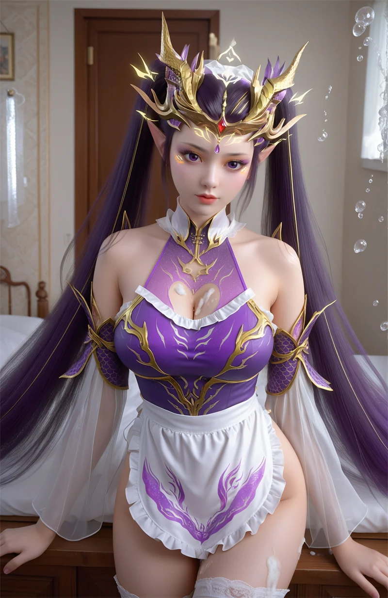 [2224]精致AI绘画-斗破苍穹-紫妍-女仆写真-晚漫-共享AI国漫精致绘画AI高清视频